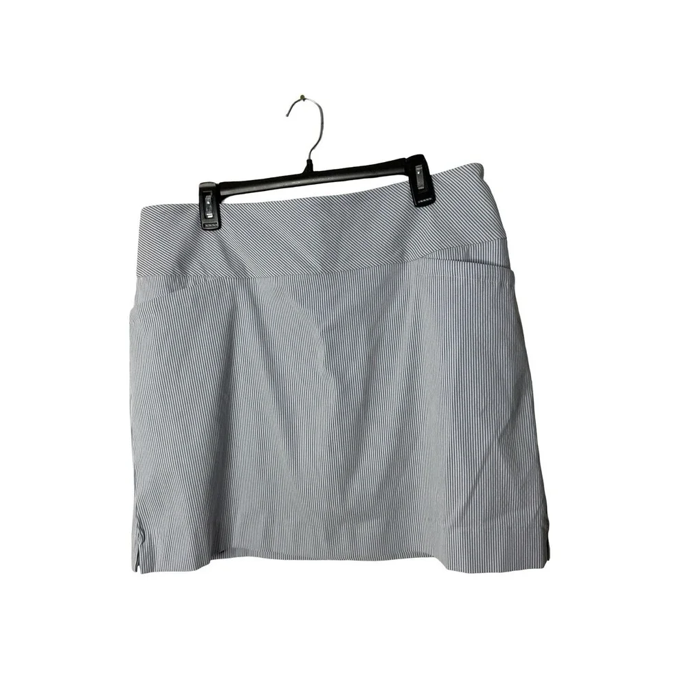 White Blue Stripe Women's Skort Size XL S.C.&Co Sports Pull On‎ W/ Pockets